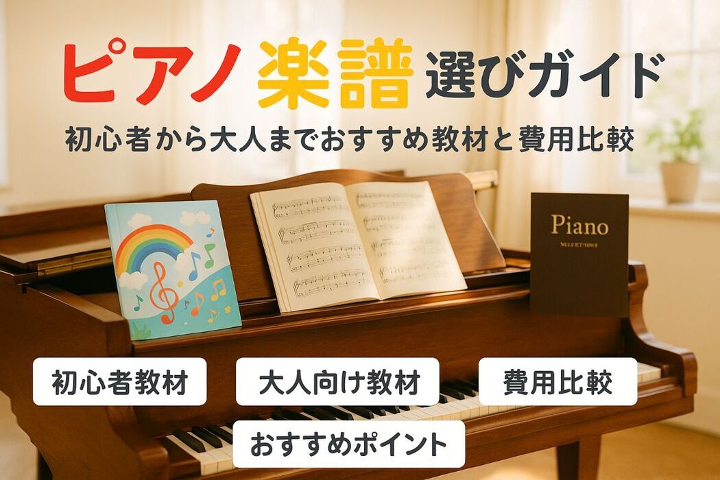 ピアノ教室で楽譜を選ぶ徹底ガイド｜初心者から大人向けおすすめ教材と費用比較